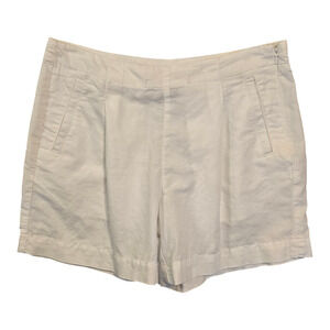 Lands End Shorts Womens Size 4 White Linen/Cotton Blend Summer Beach Vacation
